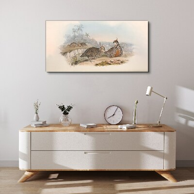 Tableau sur toile Canards sur fond tropical