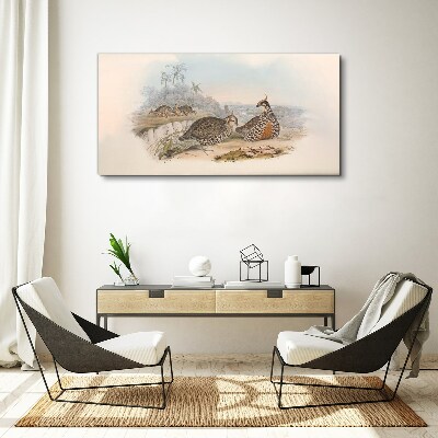 Tableau sur toile Canards sur fond tropical