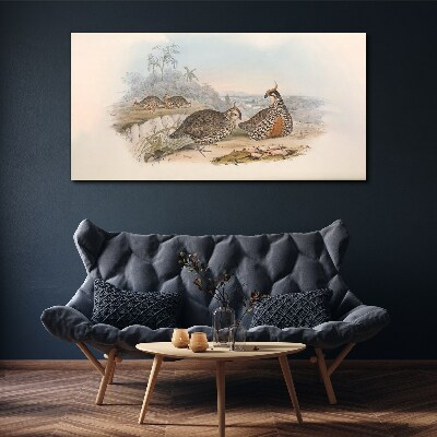 Tableau sur toile Canards sur fond tropical