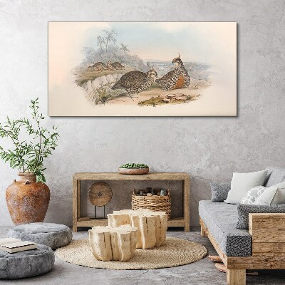 Tableau sur toile Canards sur fond tropical