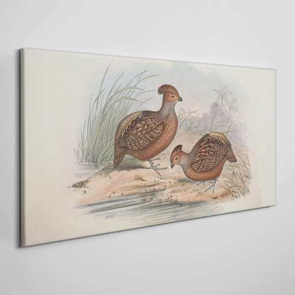 Tableau sur toile Un paysage paisible avec des oiseaux