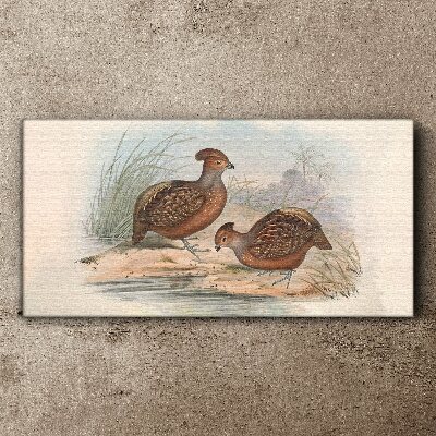 Tableau sur toile Un paysage paisible avec des oiseaux