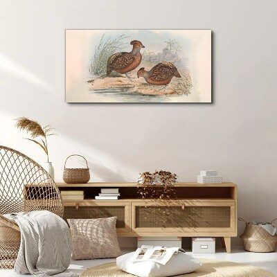 Tableau sur toile Un paysage paisible avec des oiseaux