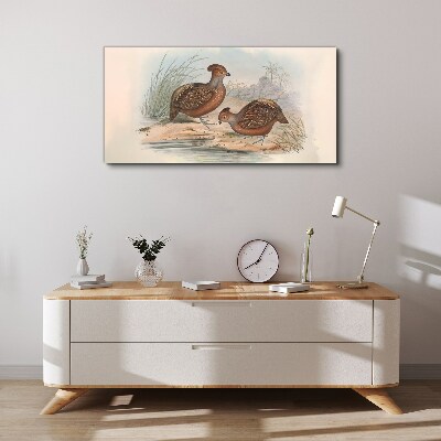 Tableau sur toile Un paysage paisible avec des oiseaux