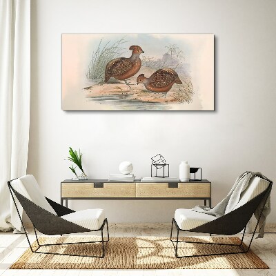 Tableau sur toile Un paysage paisible avec des oiseaux