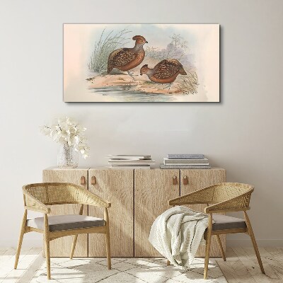 Tableau sur toile Un paysage paisible avec des oiseaux