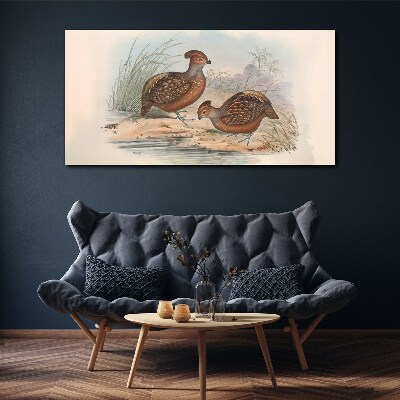 Tableau sur toile Un paysage paisible avec des oiseaux