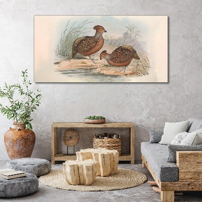 Tableau sur toile Un paysage paisible avec des oiseaux