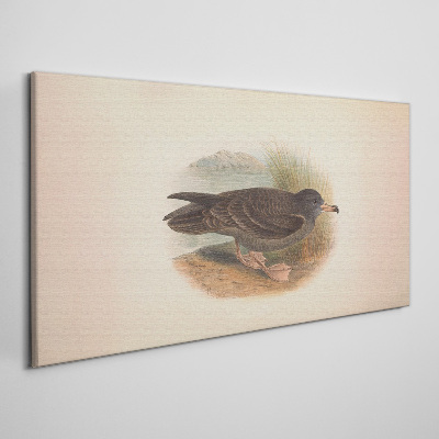 Tableau toile imprimée Un oiseau au bord de l'eau