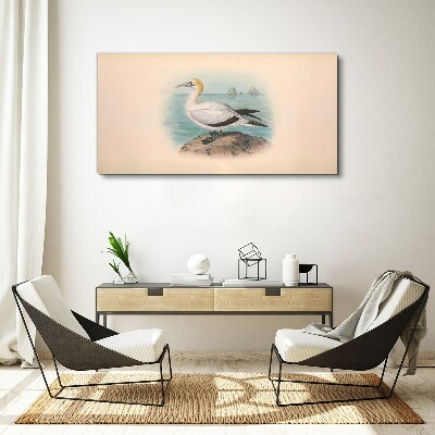 Tableau sur toile Oiseau de mer sur fond d'eau