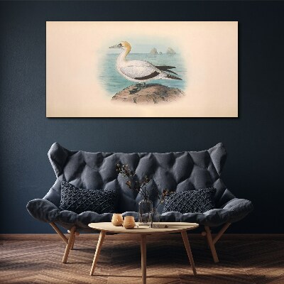 Tableau sur toile Oiseau de mer sur fond d'eau