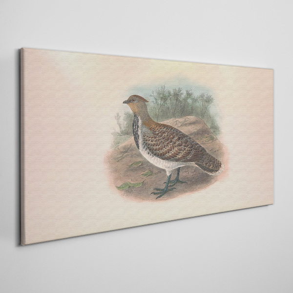 Tableau toile imprimée Un oiseau sur fond de nature