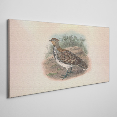Tableau toile imprimée Un oiseau sur fond de nature