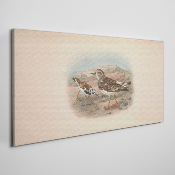 Tableau sur toile Oiseaux sur fond de paysage désertique