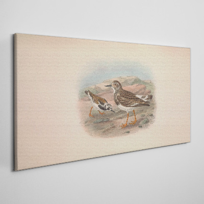 Tableau sur toile Oiseaux sur fond de paysage désertique