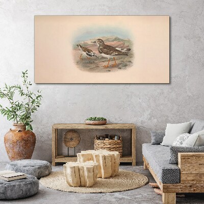 Tableau sur toile Oiseaux sur fond de paysage désertique