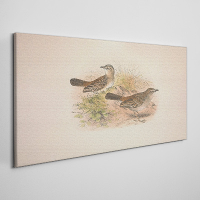 Tableau imprimé sur toile Oiseaux sur fond naturel