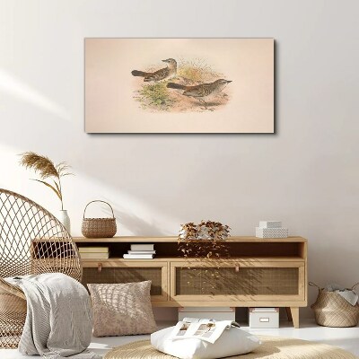 Tableau imprimé sur toile Oiseaux sur fond naturel