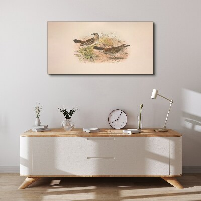 Tableau imprimé sur toile Oiseaux sur fond naturel