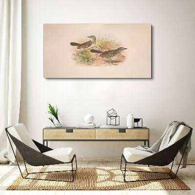 Tableau imprimé sur toile Oiseaux sur fond naturel