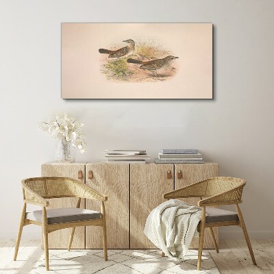 Tableau imprimé sur toile Oiseaux sur fond naturel