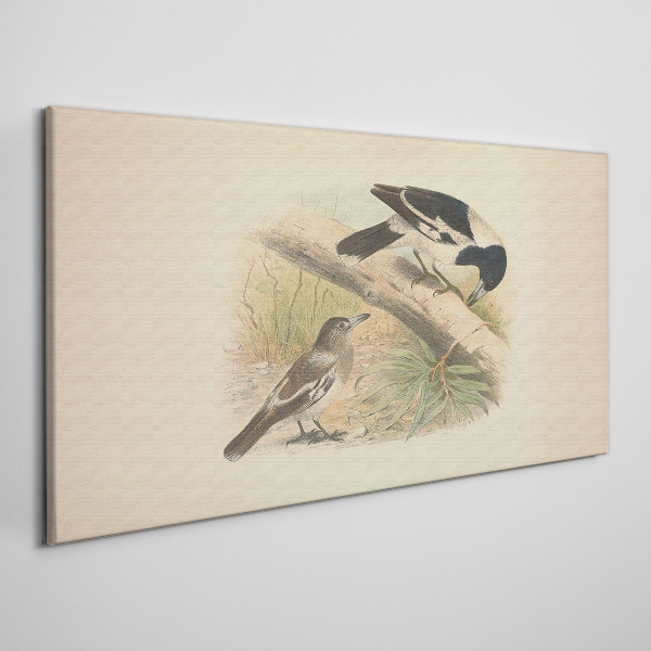 Tableau sur toile Oiseaux sur une branche