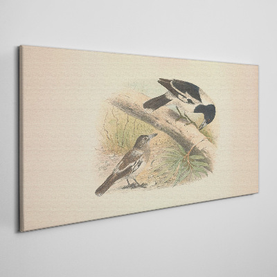 Tableau sur toile Oiseaux sur une branche