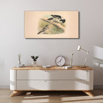 Tableau sur toile Oiseaux sur une branche