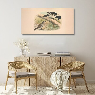 Tableau sur toile Oiseaux sur une branche