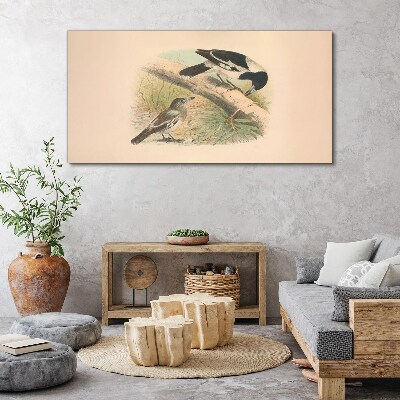 Tableau sur toile Oiseaux sur une branche