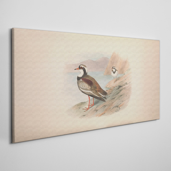 Tableau toile imprimée Oiseaux au-dessus de l'eau