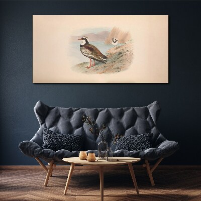 Tableau toile imprimée Oiseaux au-dessus de l'eau