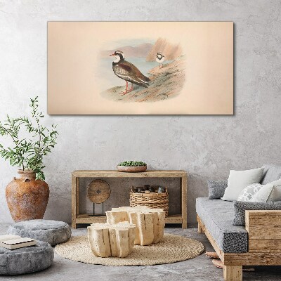 Tableau toile imprimée Oiseaux au-dessus de l'eau