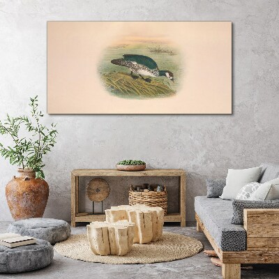 Tableau toile imprimée Un oiseau sur un fond d'eau