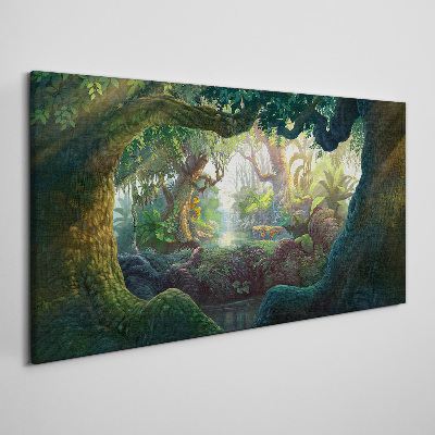 Tableau imprimé sur toile Une forêt mystérieuse pleine de vie