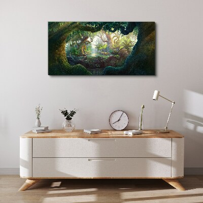 Tableau imprimé sur toile Une forêt mystérieuse pleine de vie