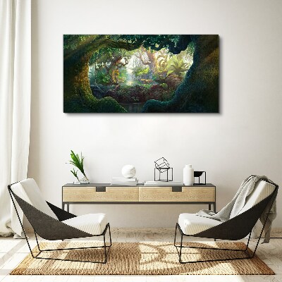 Tableau imprimé sur toile Une forêt mystérieuse pleine de vie