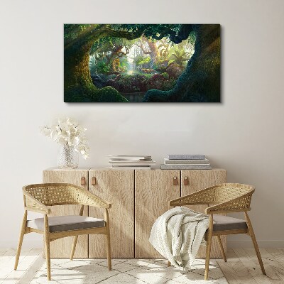 Tableau imprimé sur toile Une forêt mystérieuse pleine de vie