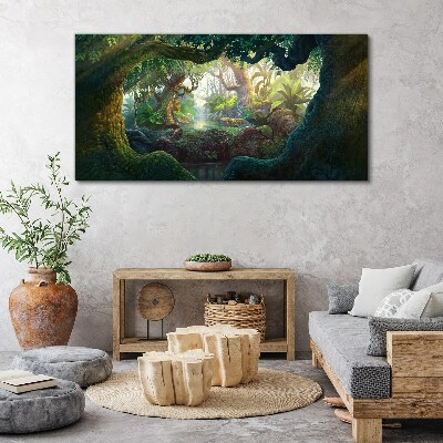 Tableau imprimé sur toile Une forêt mystérieuse pleine de vie