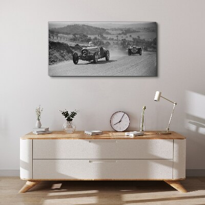 Tableau imprimé sur toile Les sensations fortes des courses des années 1950.