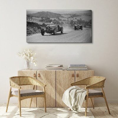 Tableau imprimé sur toile Les sensations fortes des courses des années 1950.