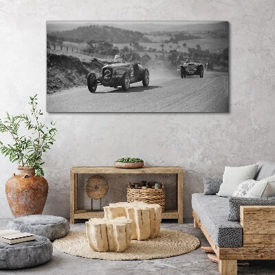 Tableau imprimé sur toile Les sensations fortes des courses des années 1950.