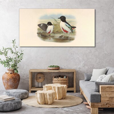 Tableau toile imprimée Oiseaux au-dessus de l'eau