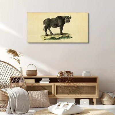 Tableau sur toile Buffle sur fond naturel