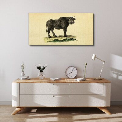 Tableau sur toile Buffle sur fond naturel