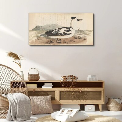 Tableau imprimé sur toile Un canard sur un paysage marin