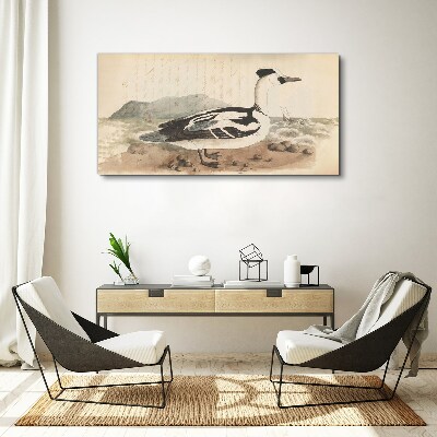 Tableau imprimé sur toile Un canard sur un paysage marin