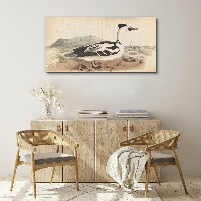 Tableau imprimé sur toile Un canard sur un paysage marin