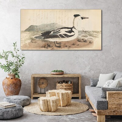 Tableau imprimé sur toile Un canard sur un paysage marin