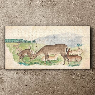 Tableau imprimé sur toile Un paysage paisible avec un cerf